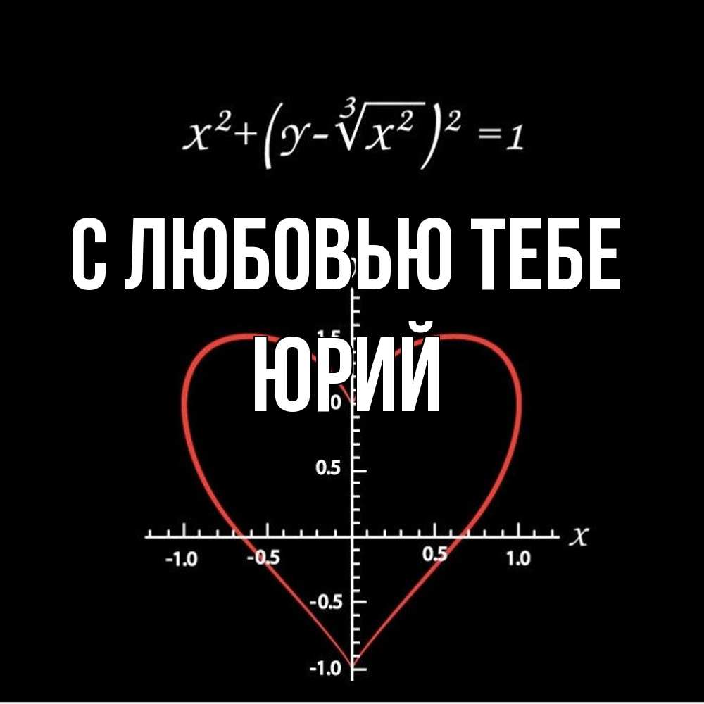 Открытка на каждый день с именем, Юрий С любовью тебе сердечная формула Прикольная открытка с пожеланием онлайн скачать бесплатно 