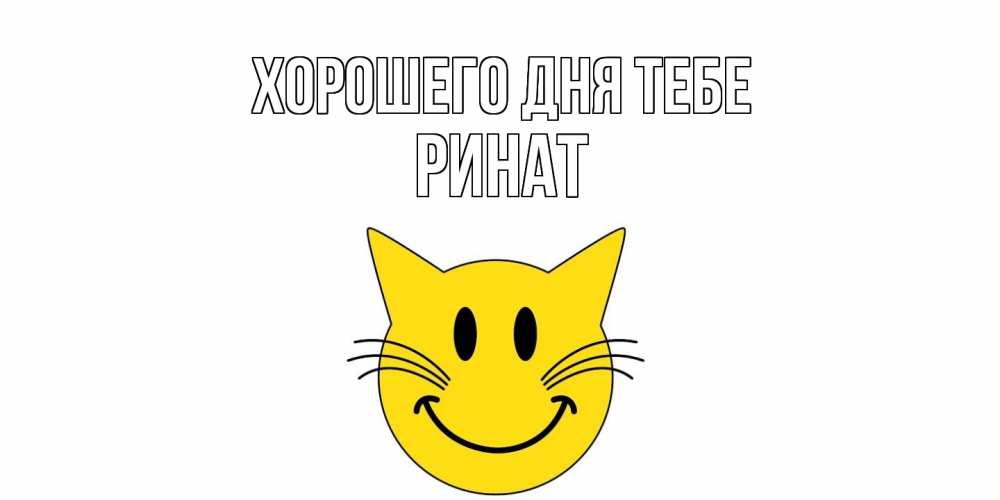 Открытка на каждый день с именем, Ринат Хорошего дня тебе открытка с котом Прикольная открытка с пожеланием онлайн скачать бесплатно 