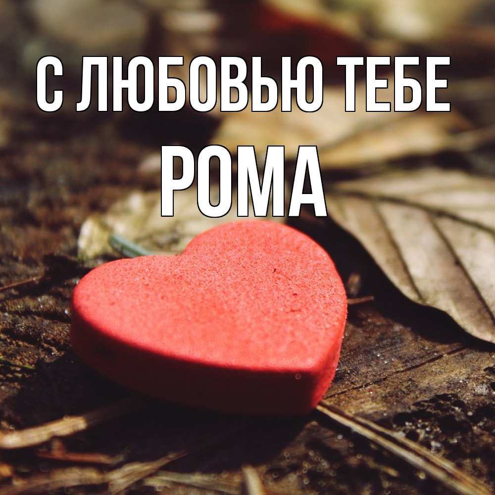 Открытка на каждый день с именем, Рома С любовью тебе листья деревье 4 Прикольная открытка с пожеланием онлайн скачать бесплатно 