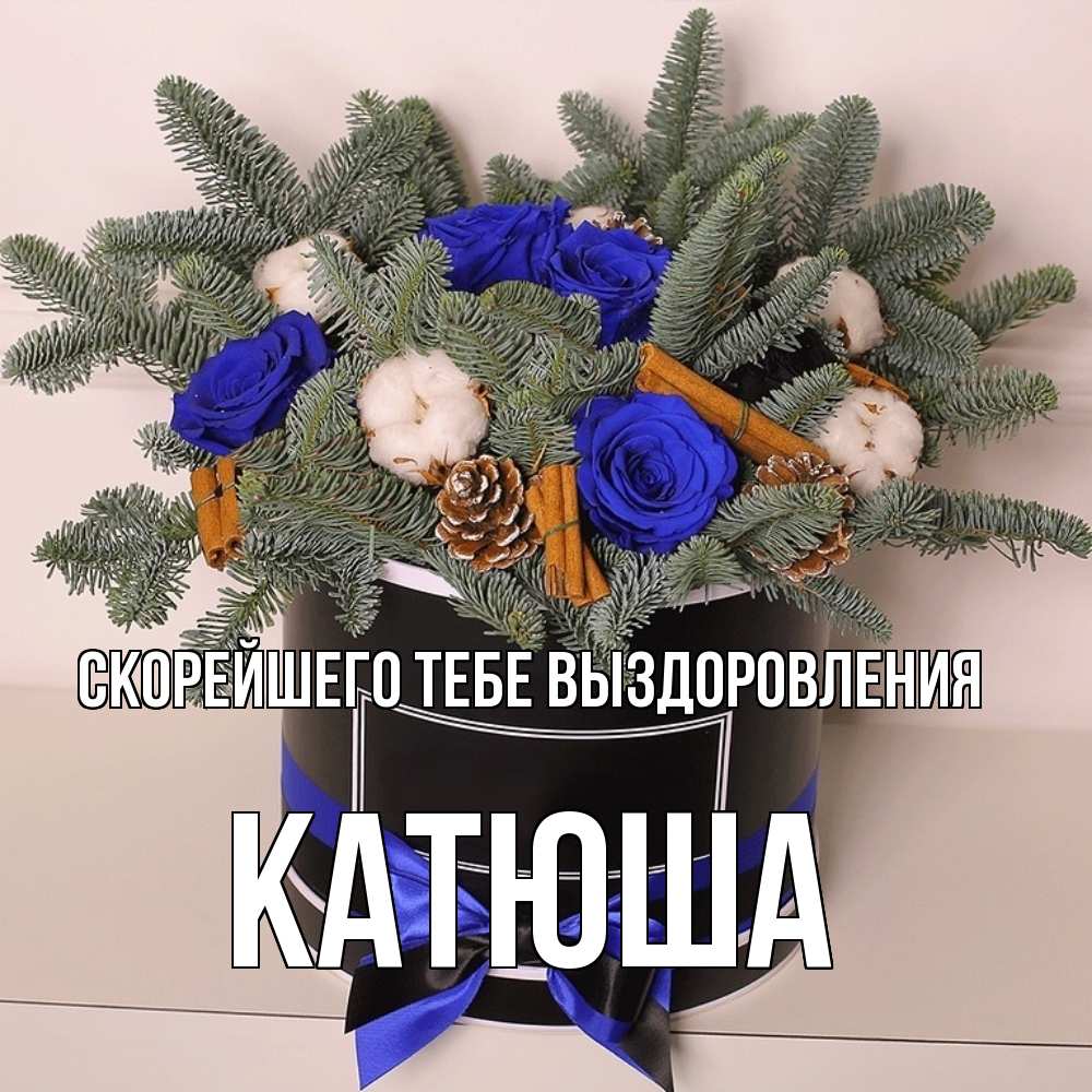 Открытка на каждый день с именем, Катюша Скорейшего тебе выздоровления короче кто то загрузил эти шишки Прикольная открытка с пожеланием онлайн скачать бесплатно 