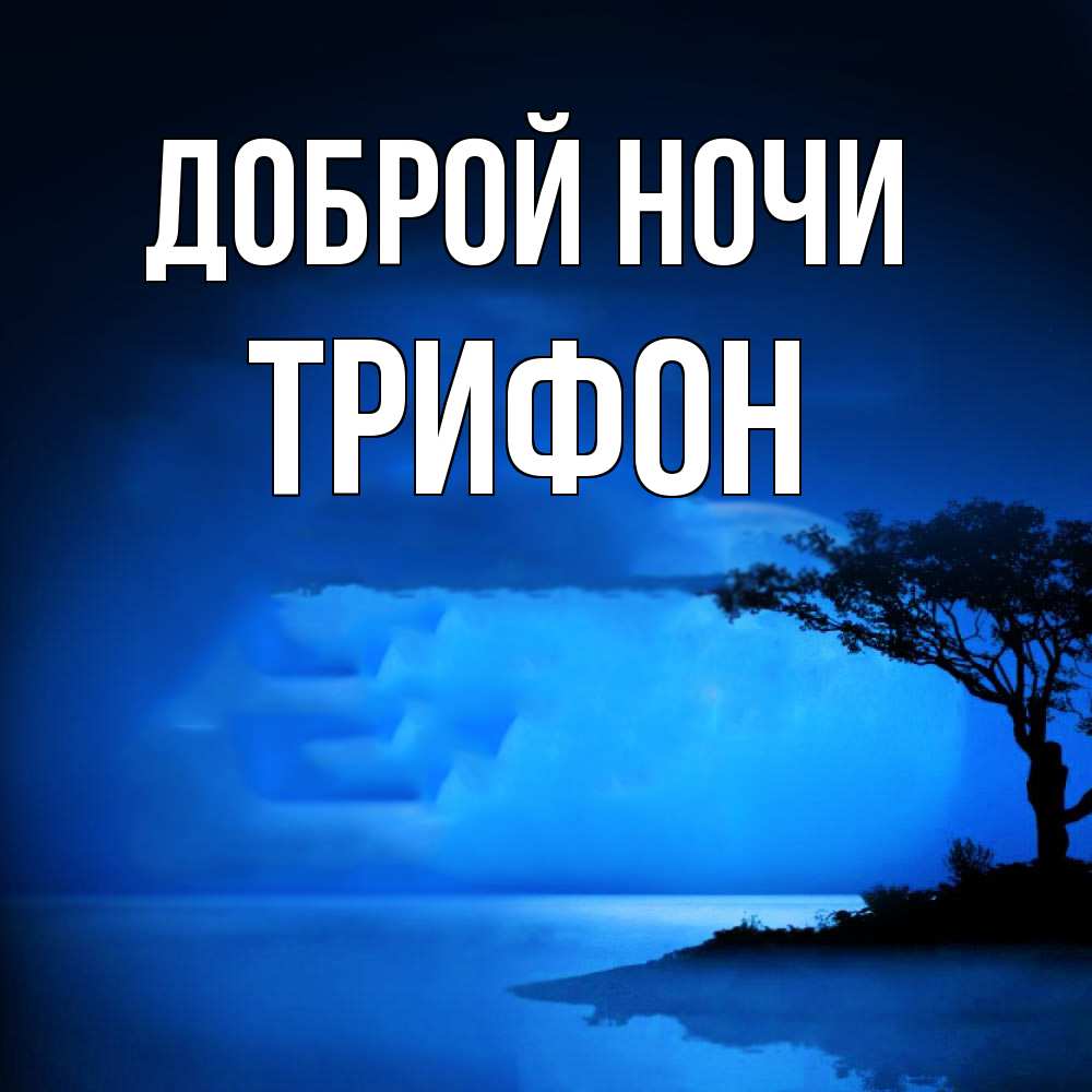 Открытка на каждый день с именем, Трифон Доброй ночи ночное побережье Прикольная открытка с пожеланием онлайн скачать бесплатно 