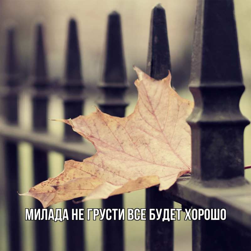 Открытка с именем, Милада, Не грусти, все будет хорошо