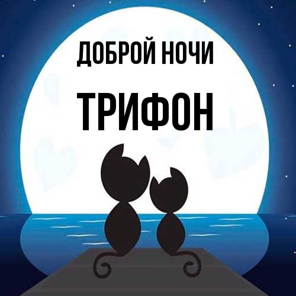 Открытка на каждый день с именем, Трифон Доброй ночи луна море мост Прикольная открытка с пожеланием онлайн скачать бесплатно 
