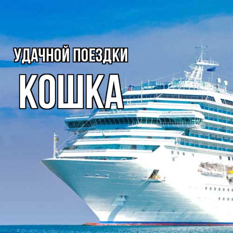 Открытка с именем, Кошка, Удачной поездки