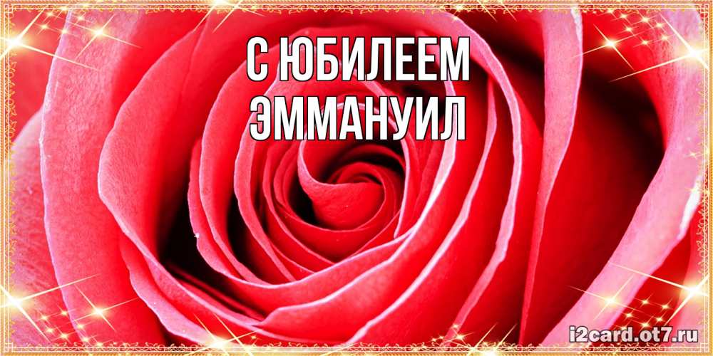 Открытка на каждый день с именем, Эммануил C юбилеем розовая роза очень крупный бутон Прикольная открытка с пожеланием онлайн скачать бесплатно 