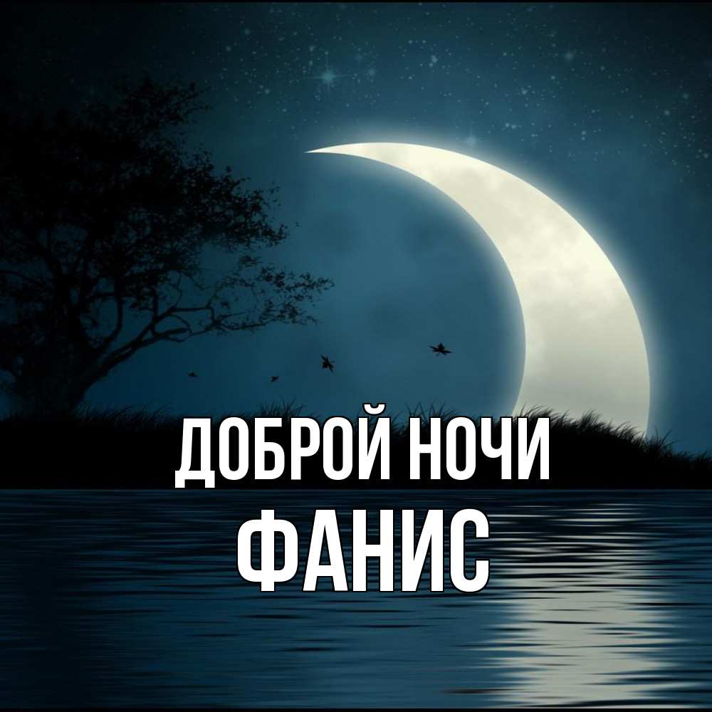 Открытка на каждый день с именем, Фанис Доброй ночи вода Прикольная открытка с пожеланием онлайн скачать бесплатно 