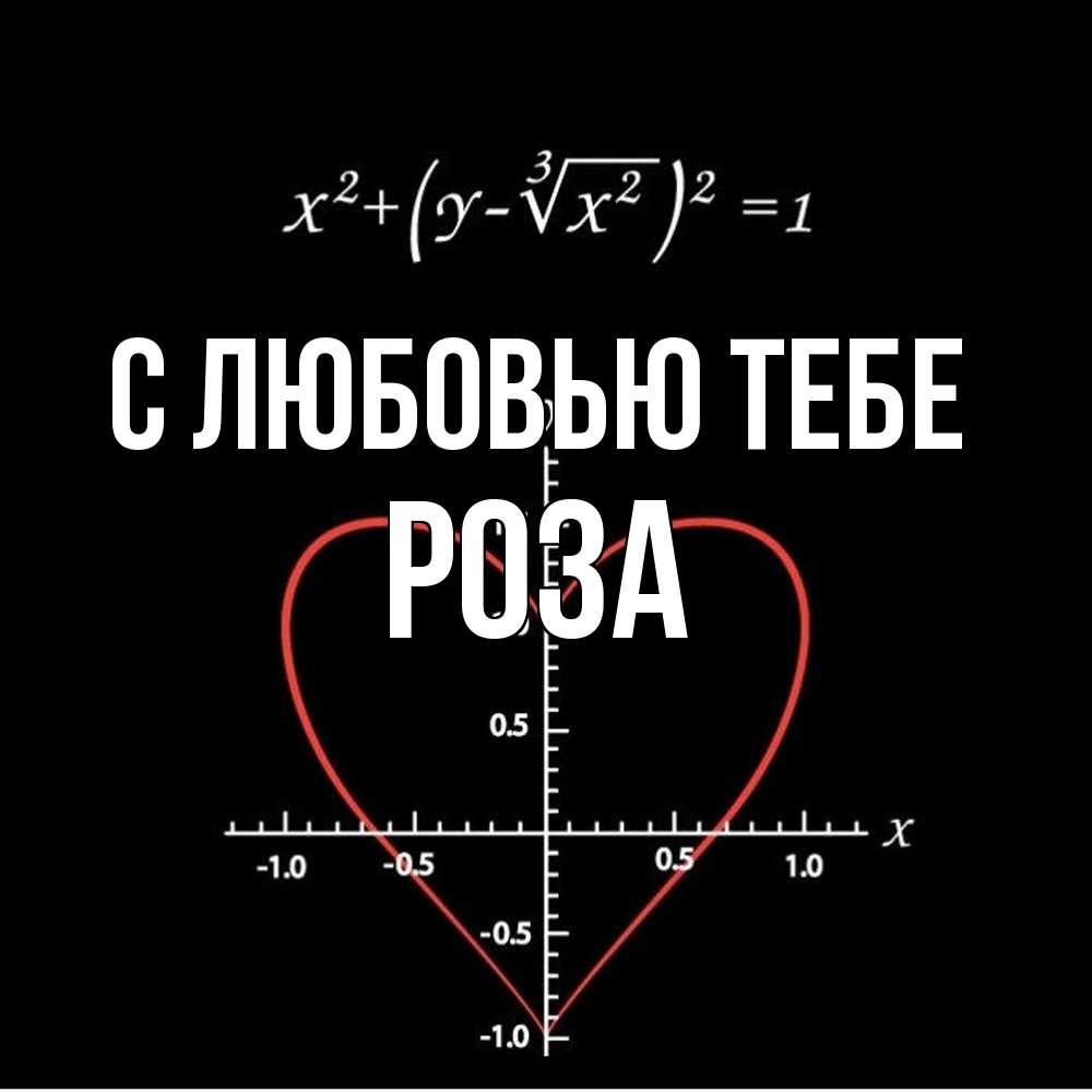 Открытка на каждый день с именем, Роза С любовью тебе сердечная формула Прикольная открытка с пожеланием онлайн скачать бесплатно 