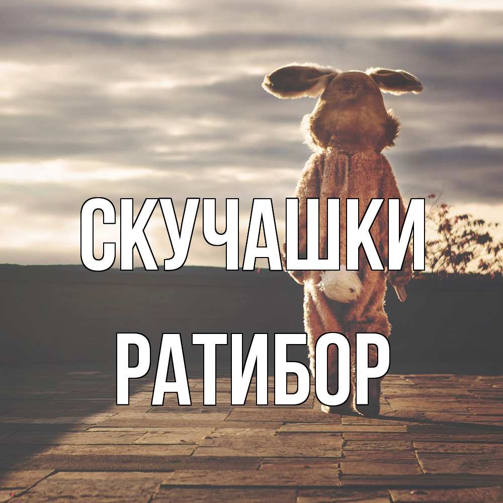 Открытка на каждый день с именем, Ратибор Скучашки даже в костюме зайца Прикольная открытка с пожеланием онлайн скачать бесплатно 