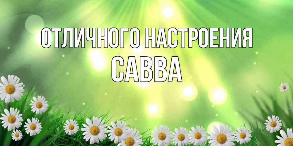 Открытка на каждый день с именем, Савва Отличного настроения открытка с ромашками и солнечными лучами Прикольная открытка с пожеланием онлайн скачать бесплатно 