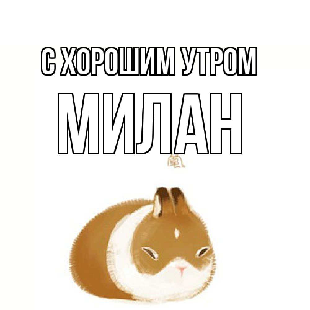 Открытка на каждый день с именем, Милан С хорошим утром хорошего утречка Прикольная открытка с пожеланием онлайн скачать бесплатно 