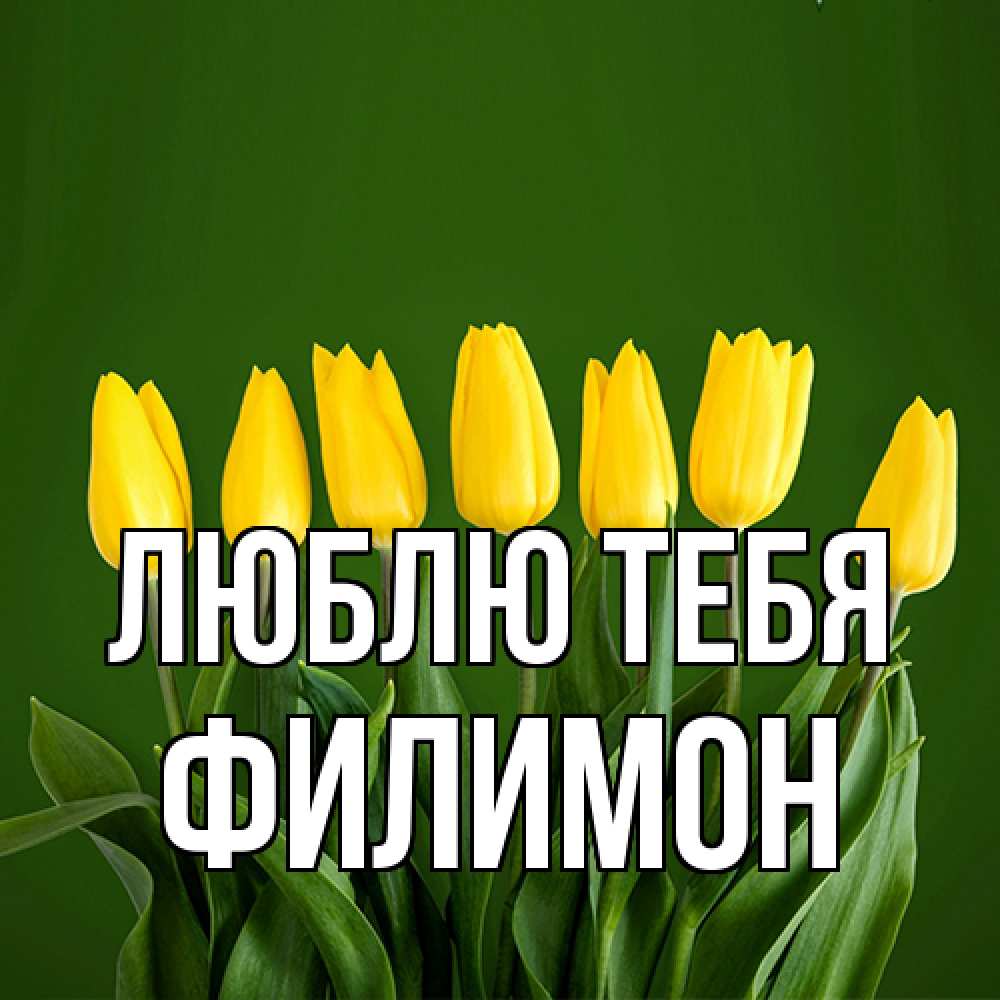 Открытка на каждый день с именем, Филимон Люблю тебя желтого цвета 3 Прикольная открытка с пожеланием онлайн скачать бесплатно 