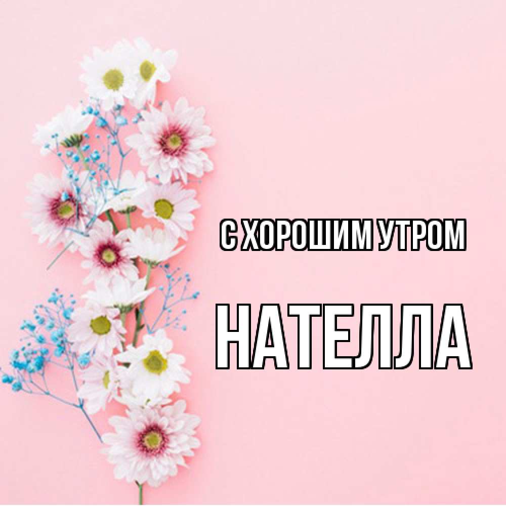 Открытка на каждый день с именем, Нателла С хорошим утром цветы с подписью Прикольная открытка с пожеланием онлайн скачать бесплатно 
