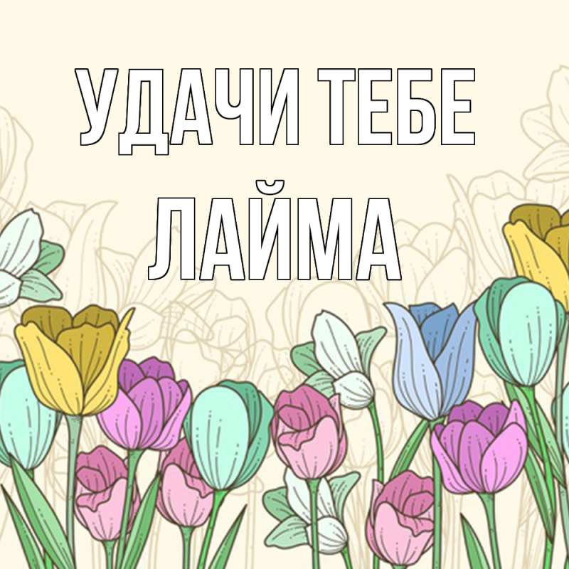 Открытка с именем, Лайма, Удачи тебе
