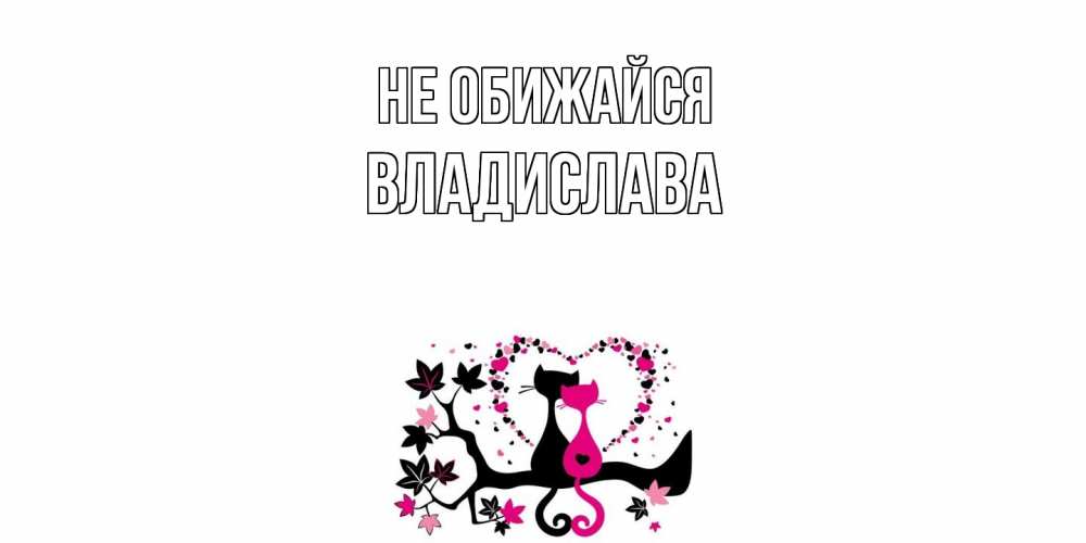 Открытка на каждый день с именем, Владислава Не обижайся коты Прикольная открытка с пожеланием онлайн скачать бесплатно 