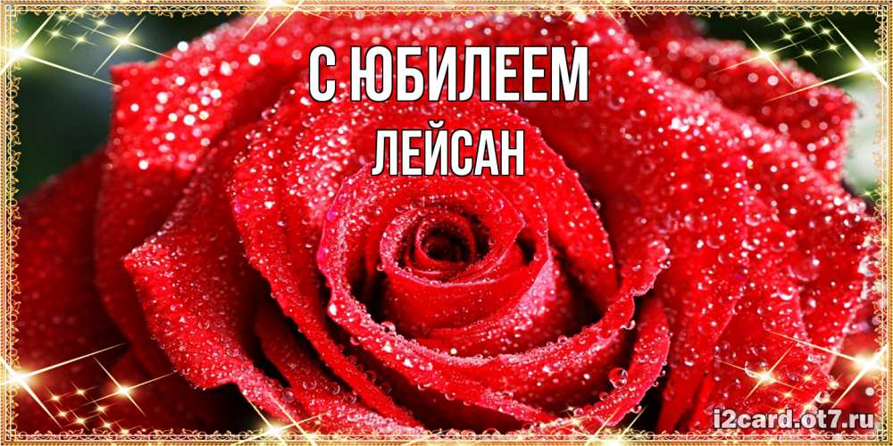 Открытка на каждый день с именем, Лейсан C юбилеем роса и роза. открытка с красивой розой Прикольная открытка с пожеланием онлайн скачать бесплатно 