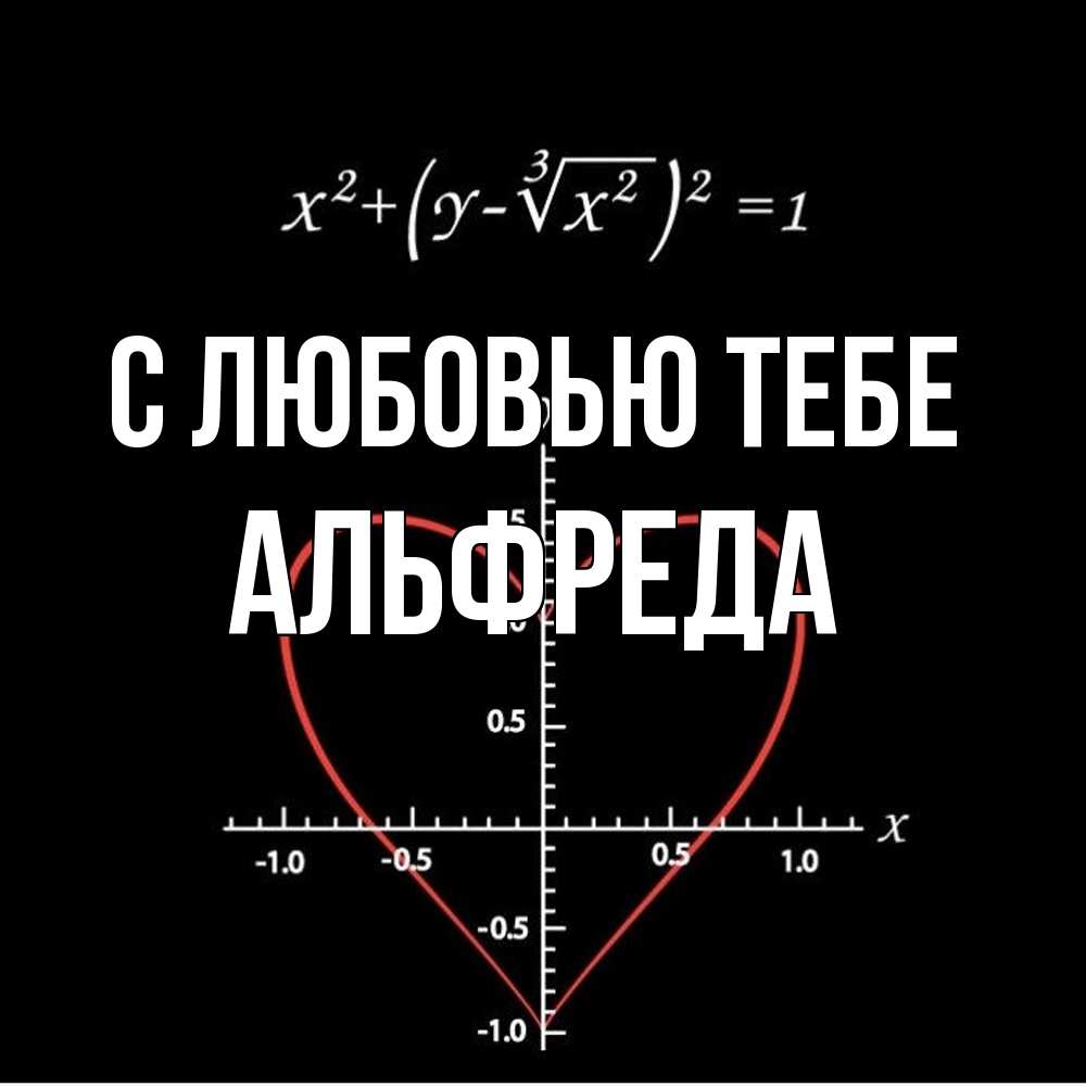 Открытка на каждый день с именем, Альфреда С любовью тебе сердечная формула Прикольная открытка с пожеланием онлайн скачать бесплатно 