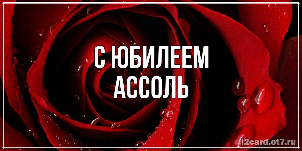 Открытка на каждый день с именем, Ассоль C юбилеем крупная бордовая роза Прикольная открытка с пожеланием онлайн скачать бесплатно 