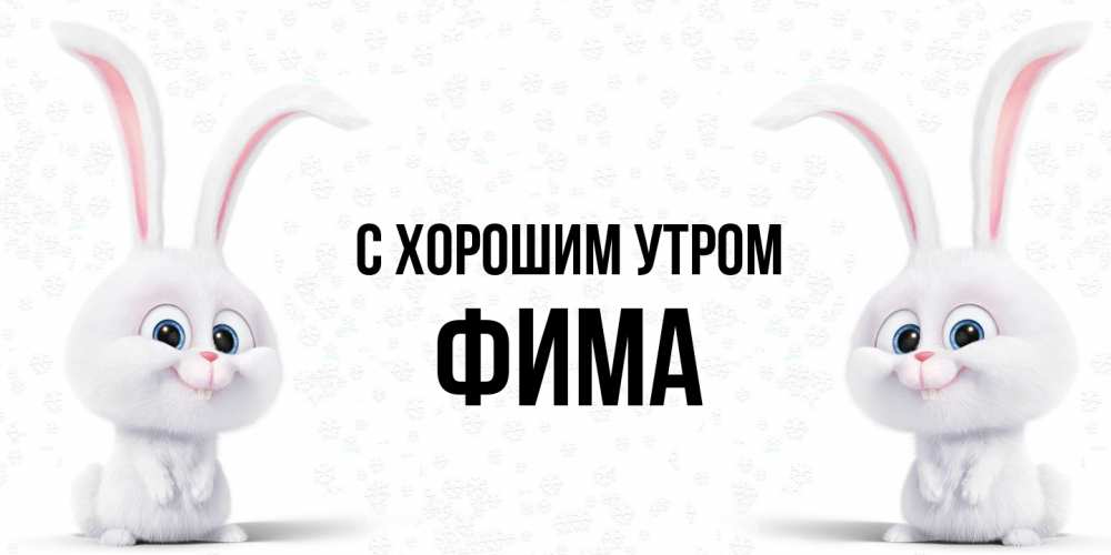 Открытка на каждый день с именем, Фима С хорошим утром кролики с длинными ушками Прикольная открытка с пожеланием онлайн скачать бесплатно 