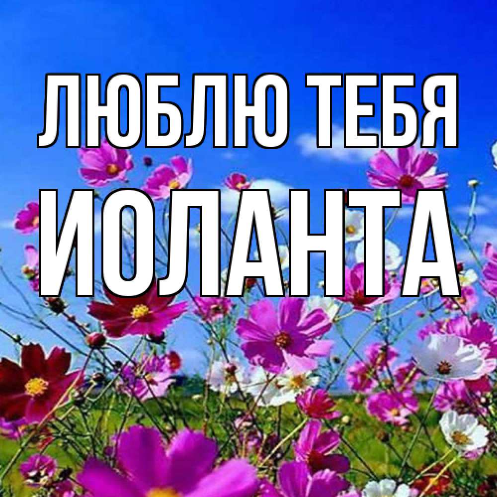 Открытка на каждый день с именем, Иоланта Люблю тебя цветы Прикольная открытка с пожеланием онлайн скачать бесплатно 