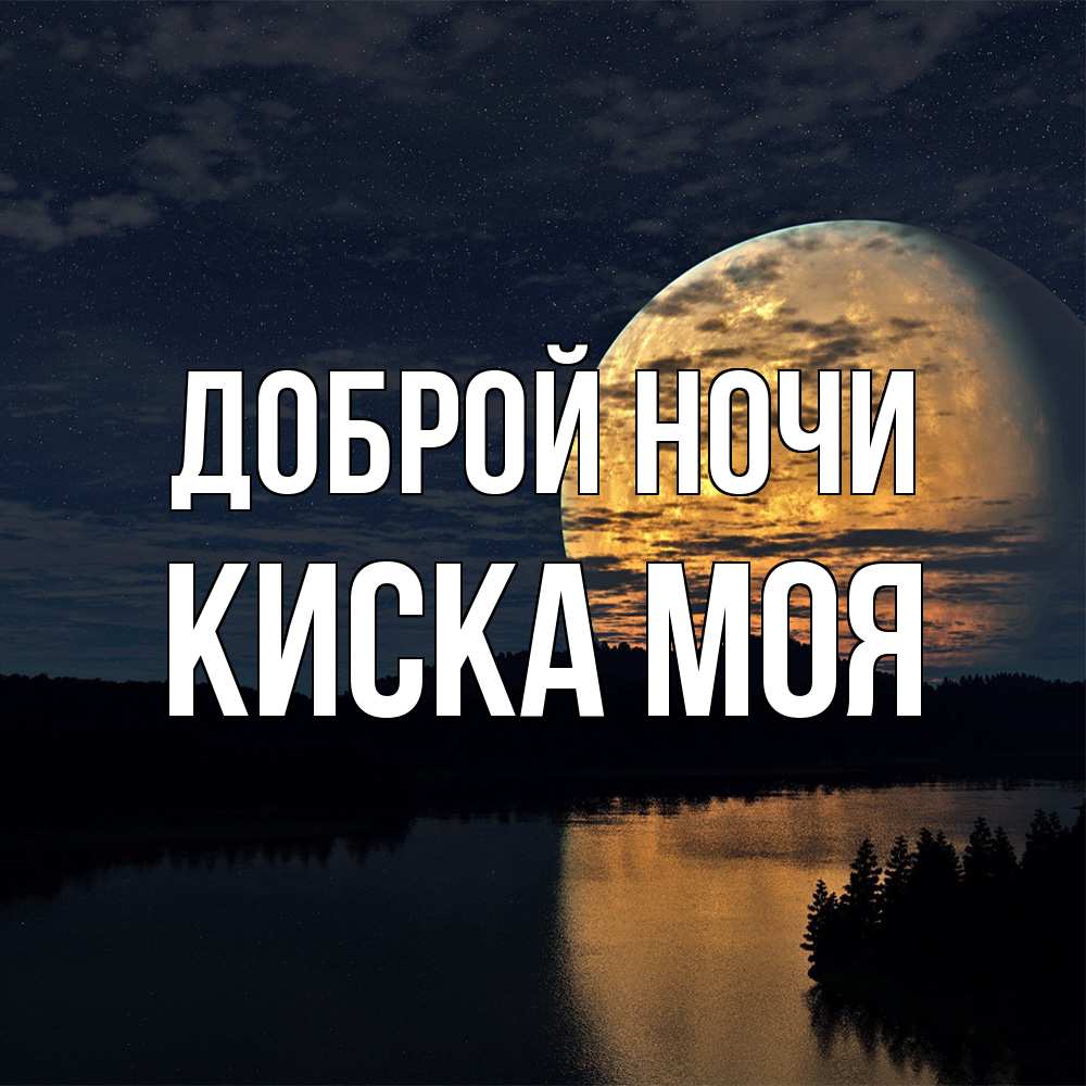 Открытка на каждый день с именем, Киска-моя Доброй ночи речка Прикольная открытка с пожеланием онлайн скачать бесплатно 