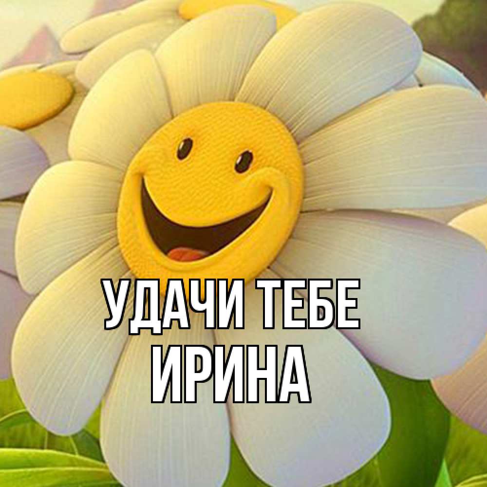 Открытка на каждый день с именем, Ирина Удачи тебе подписать открытку своим текстом Прикольная открытка с пожеланием онлайн скачать бесплатно 