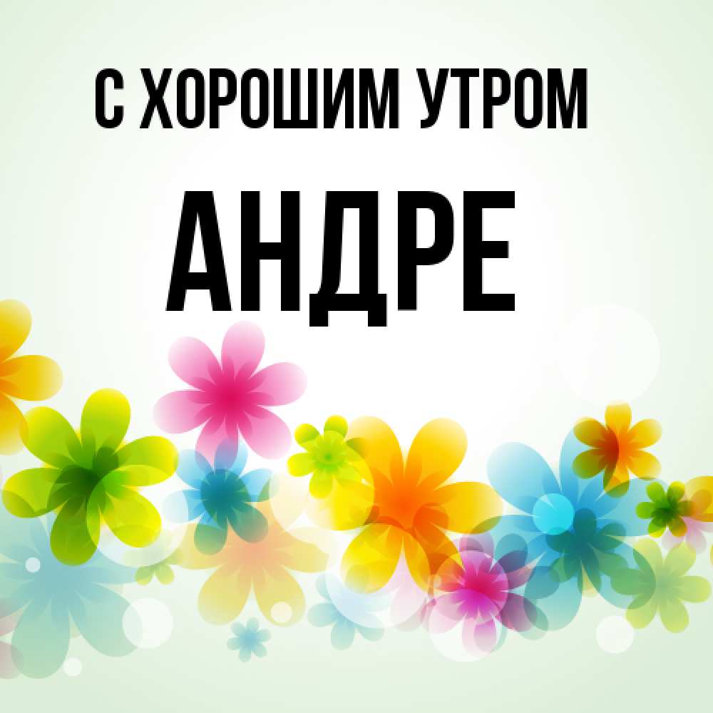 Открытка на каждый день с именем, Андре С хорошим утром позитивные цветочки Прикольная открытка с пожеланием онлайн скачать бесплатно 