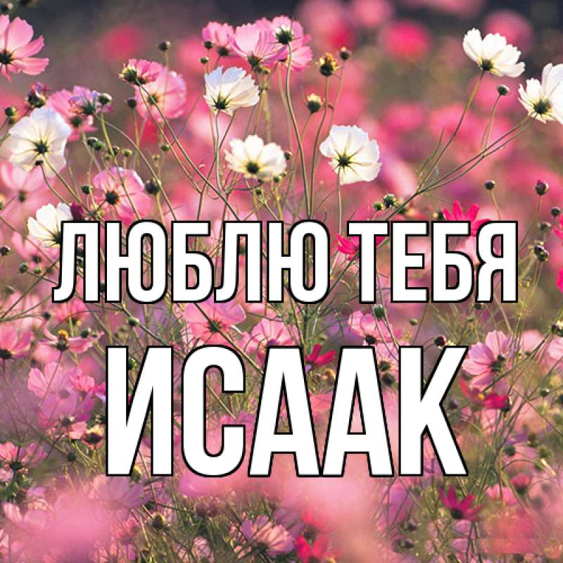 Открытка с именем, Исаак, Люблю тебя