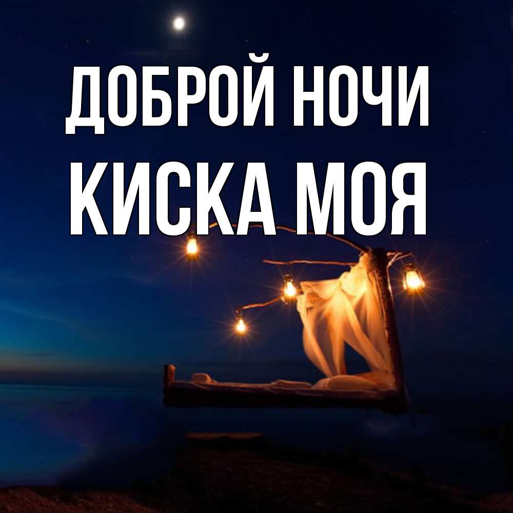 Открытка на каждый день с именем, Киска-моя Доброй ночи милый мой Прикольная открытка с пожеланием онлайн скачать бесплатно 