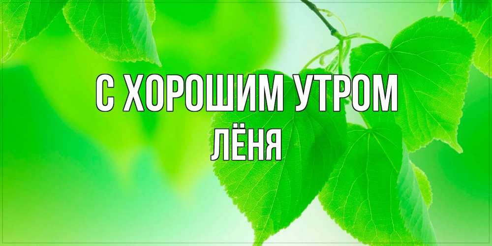Открытка на каждый день с именем, Лёня С хорошим утром доброе утро с березовыми листьями Прикольная открытка с пожеланием онлайн скачать бесплатно 