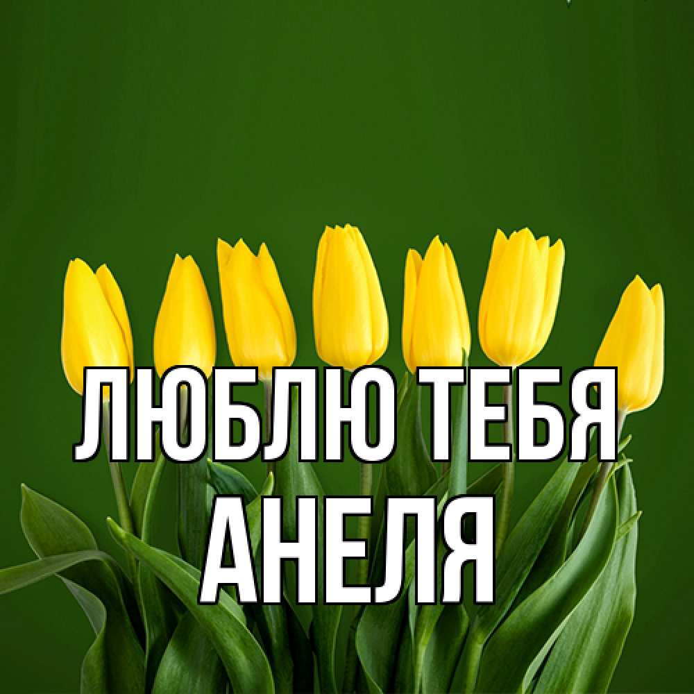 Открытка на каждый день с именем, Анеля Люблю тебя желтого цвета 3 Прикольная открытка с пожеланием онлайн скачать бесплатно 