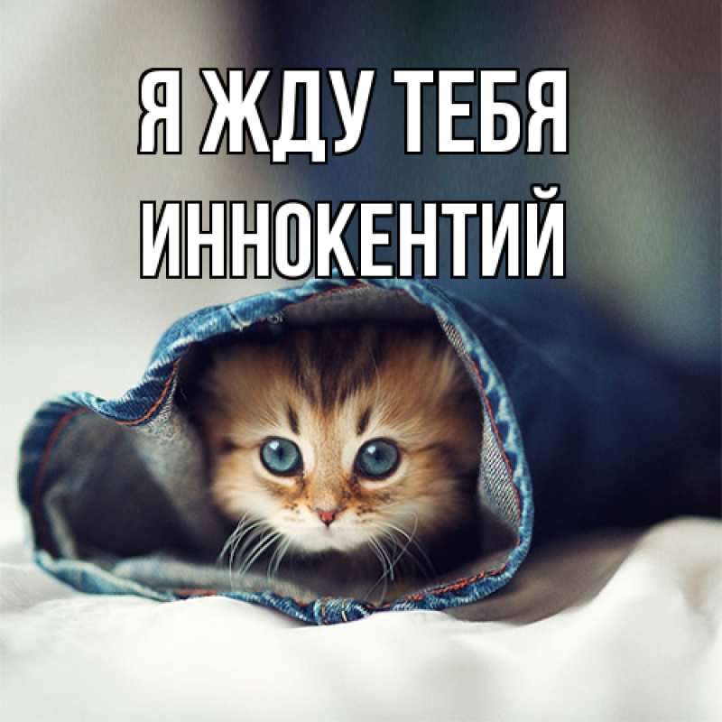 Открытка с именем, Иннокентий, Я жду тебя