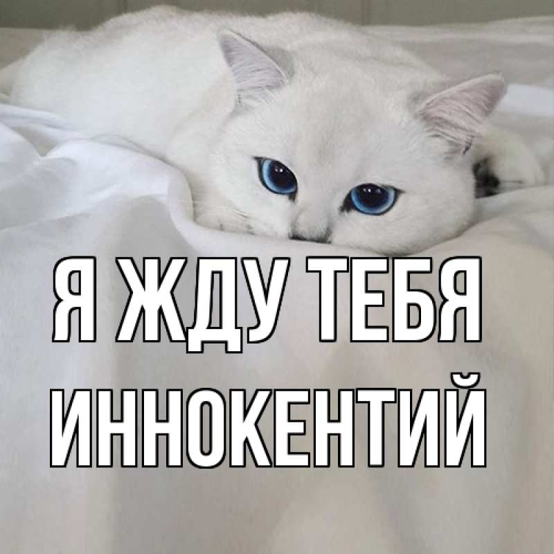 Открытка с именем, Иннокентий, Я жду тебя