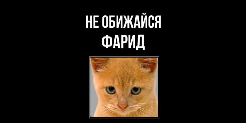 Открытка с именем, Фарид, Не обижайся