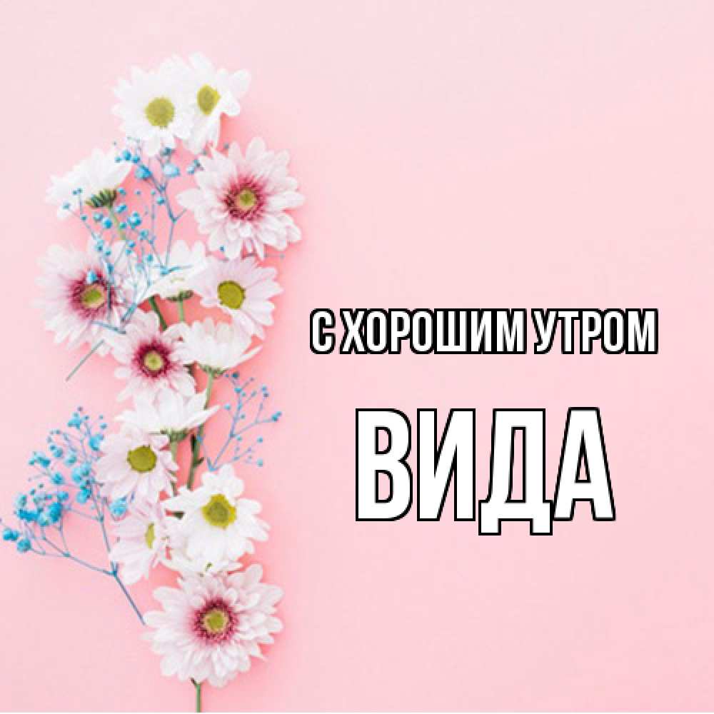 Открытка на каждый день с именем, Вида С хорошим утром цветы с подписью Прикольная открытка с пожеланием онлайн скачать бесплатно 