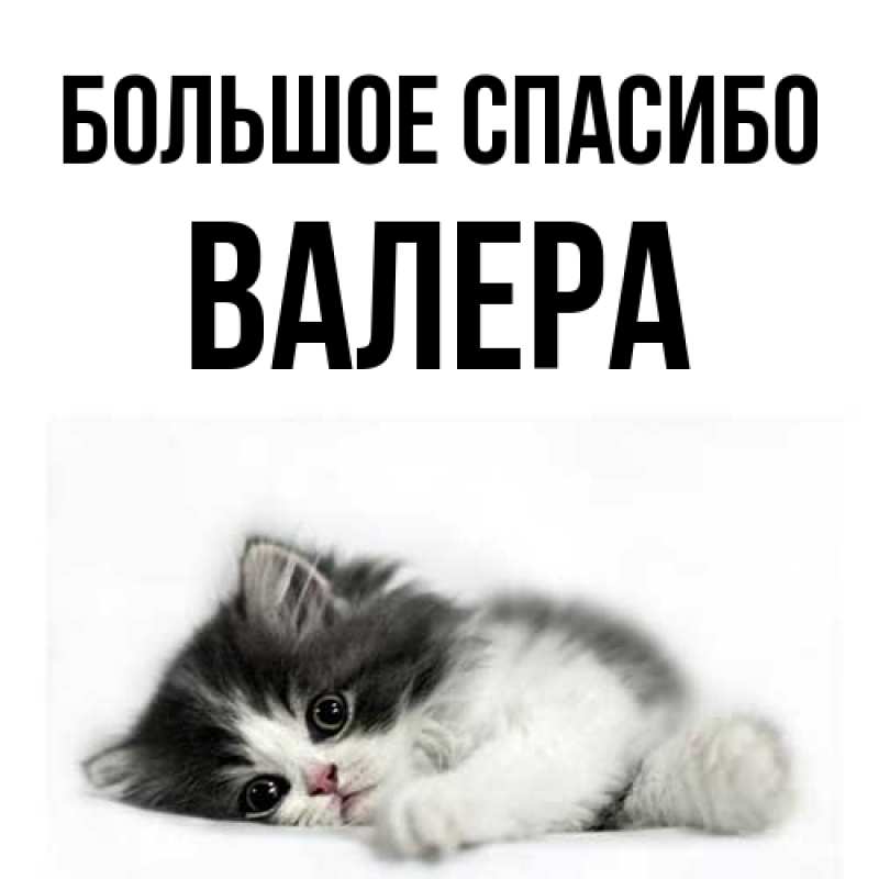 Открытка с именем, Валера, Большое спасибо
