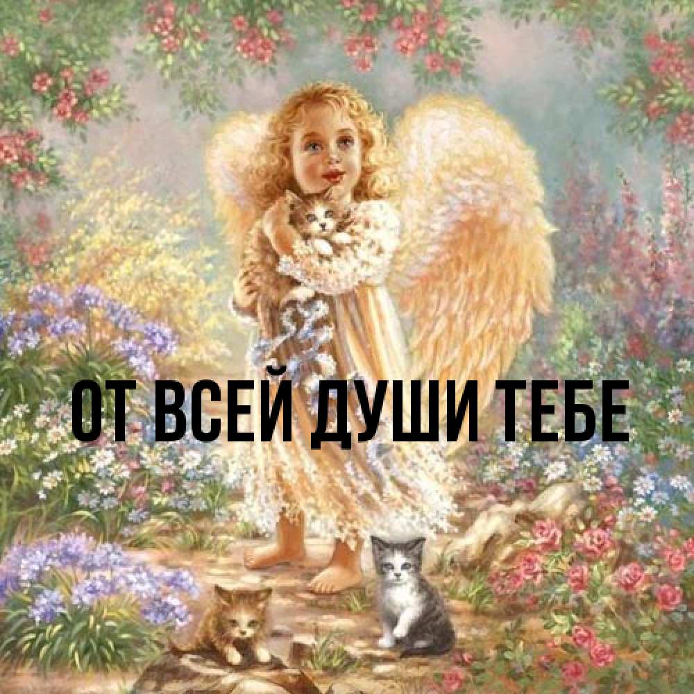 Открытка на каждый день с именем, выберите-имя От всей души тебе держит котенка Прикольная открытка с пожеланием онлайн скачать бесплатно 