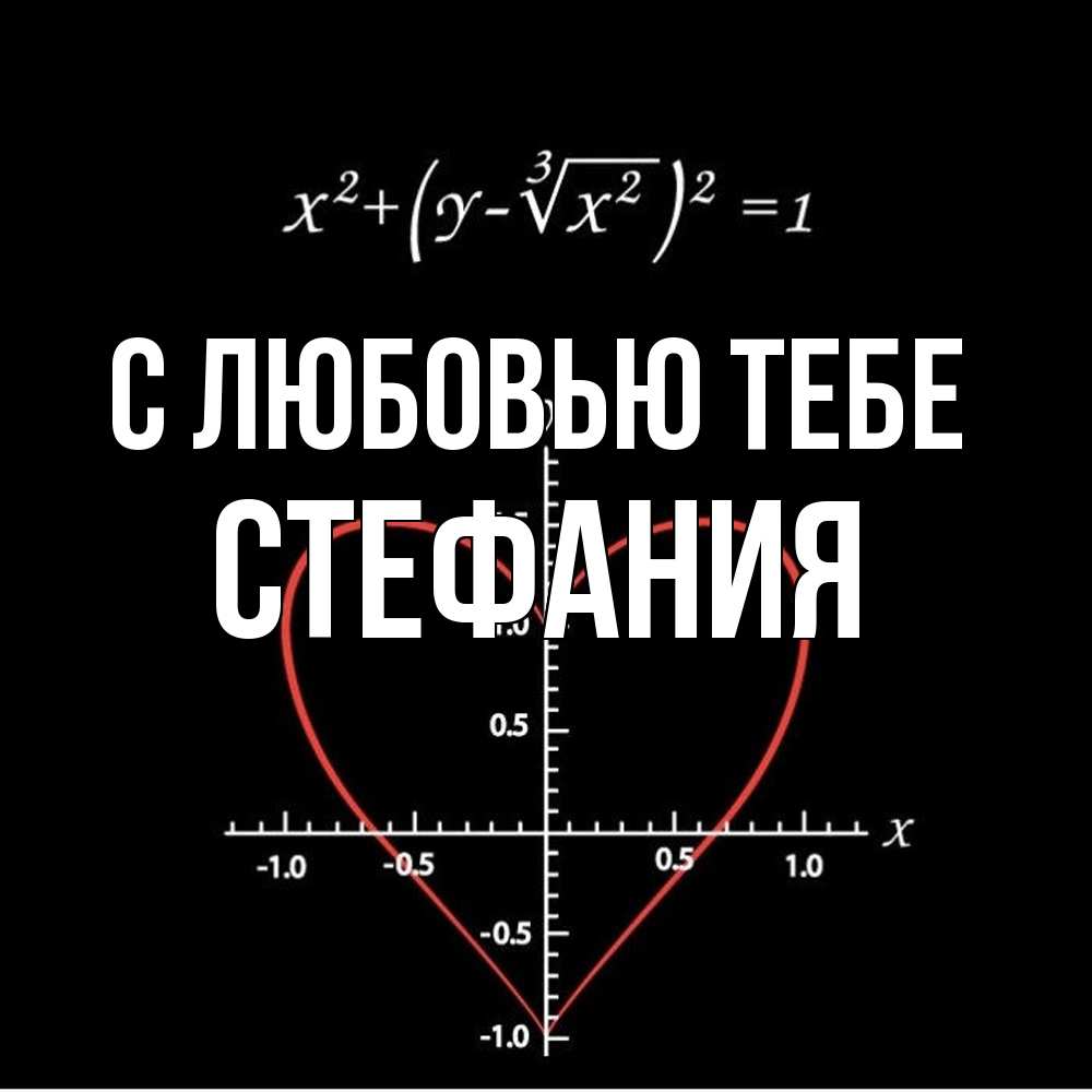 Открытка на каждый день с именем, Стефания С любовью тебе сердечная формула Прикольная открытка с пожеланием онлайн скачать бесплатно 