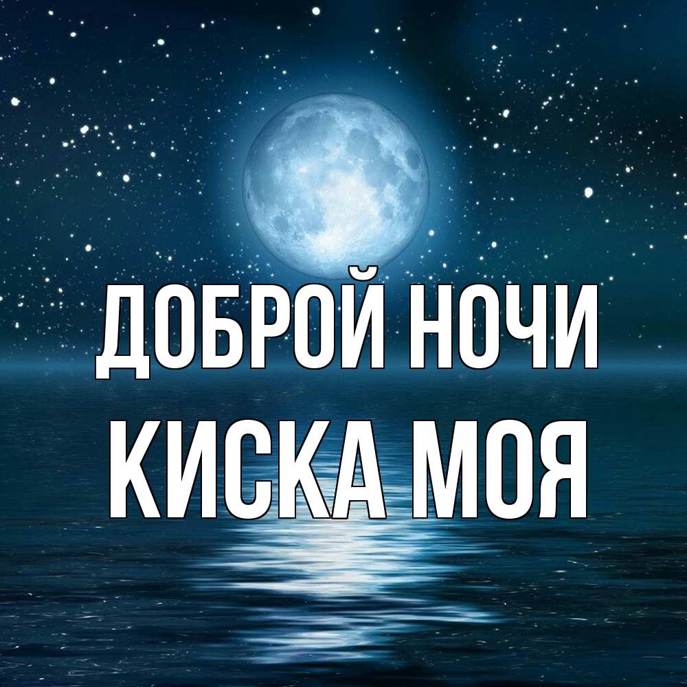 Открытка на каждый день с именем, Киска-моя Доброй ночи звезды Прикольная открытка с пожеланием онлайн скачать бесплатно 
