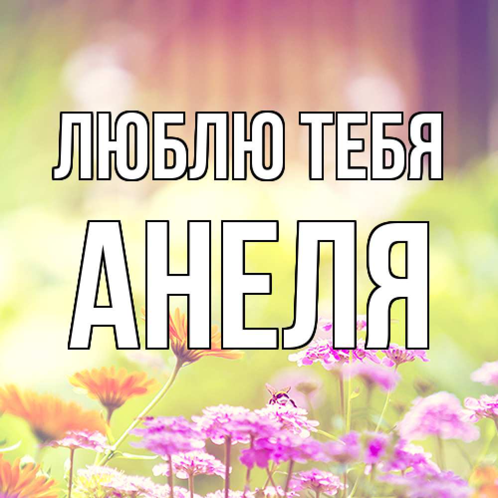 Открытка на каждый день с именем, Анеля Люблю тебя цветы весна Прикольная открытка с пожеланием онлайн скачать бесплатно 