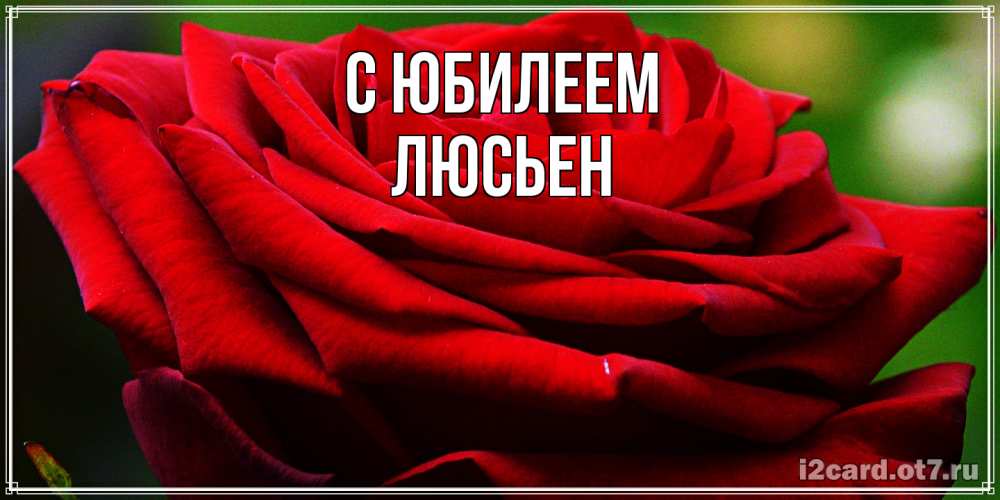 Открытка на каждый день с именем, Люсьен C юбилеем розочка очень красивая Прикольная открытка с пожеланием онлайн скачать бесплатно 